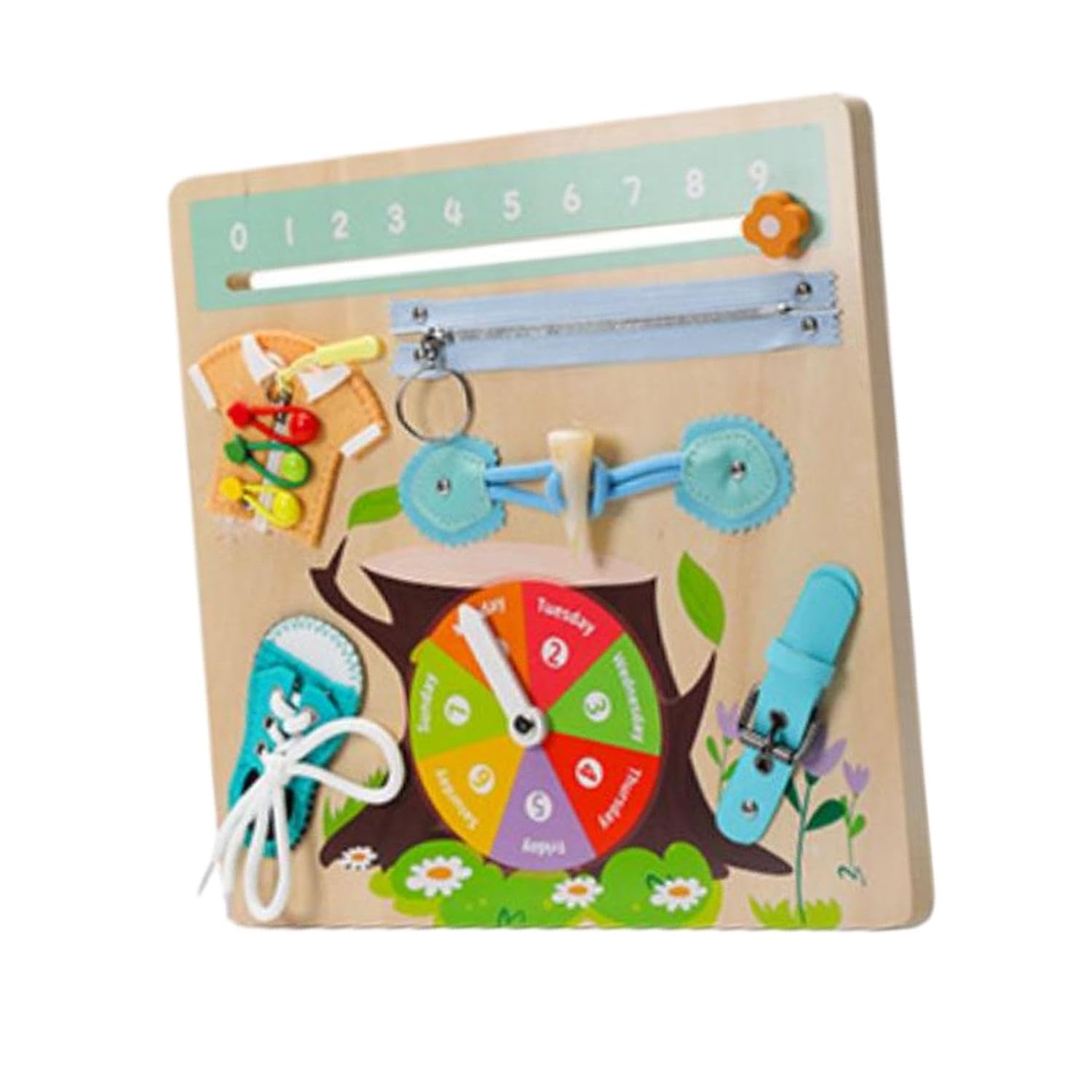 Wooden Busy Board Montessori Toy for Birthday Gift Children Plane Travel Toy Style B | Educational | Other Educational Toys