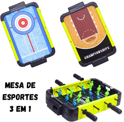 Fidtoy 3 in 1 Sports Football Curling and Basketball Tabletop Game Play Set , Plastic Indoor Sports Game, Hand Eye Coordination Toy Ages 6-9