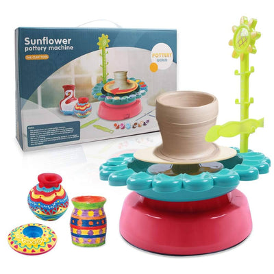 Fidtoy Electric Pottery Wheel Kit for Kids with Clay and Paints