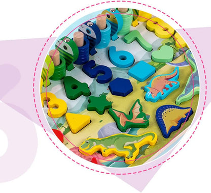 Rompecabezas de madera para niños pequeños, Montessori Juguetes con forma de rompecabezas, clasificación, juego de pesca, juguete educativo, regalo para niños y niñas