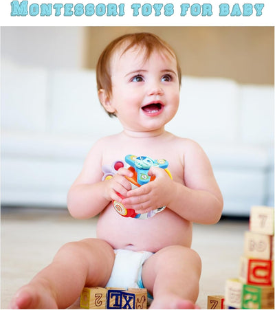 Juguetes sensoriales Montessori para niños pequeños de 2-3 años Actividades de viaje Cubo de tablero de actividades - Regalos para bebés de más de 18 meses para niños y niñas - Juguetes educativos de aprendizaje para viajes en avión o coche…