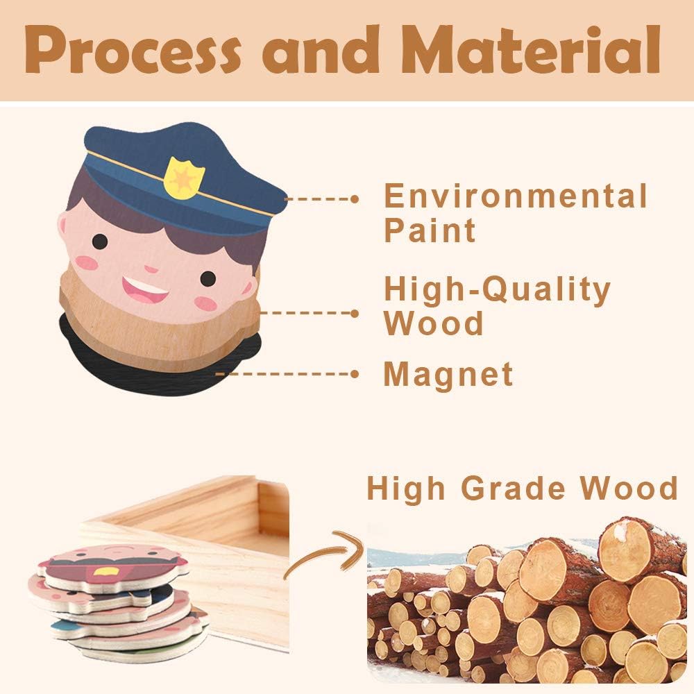 Fidtoy Puzle Magnético de Madera para Vestir y Juegos de Rol para Niños