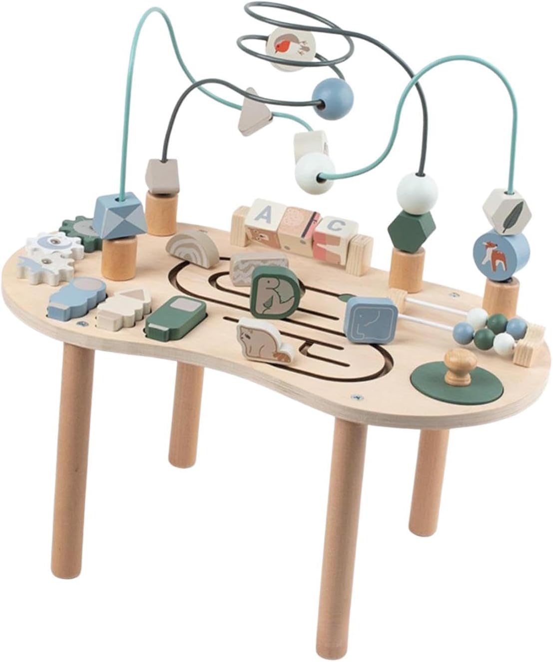 Activity Table Shape Recognition Track Maze with Bead Maze for Infant Kids