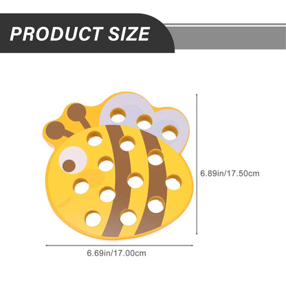 TOYANDONA Wooden Lacing Toys Animal Threading Weaving Toys Wood Block Puzzle Fine Motor Skills Montessori Early Learning Educational Toy for Boys Girls Gift ( Bee )
