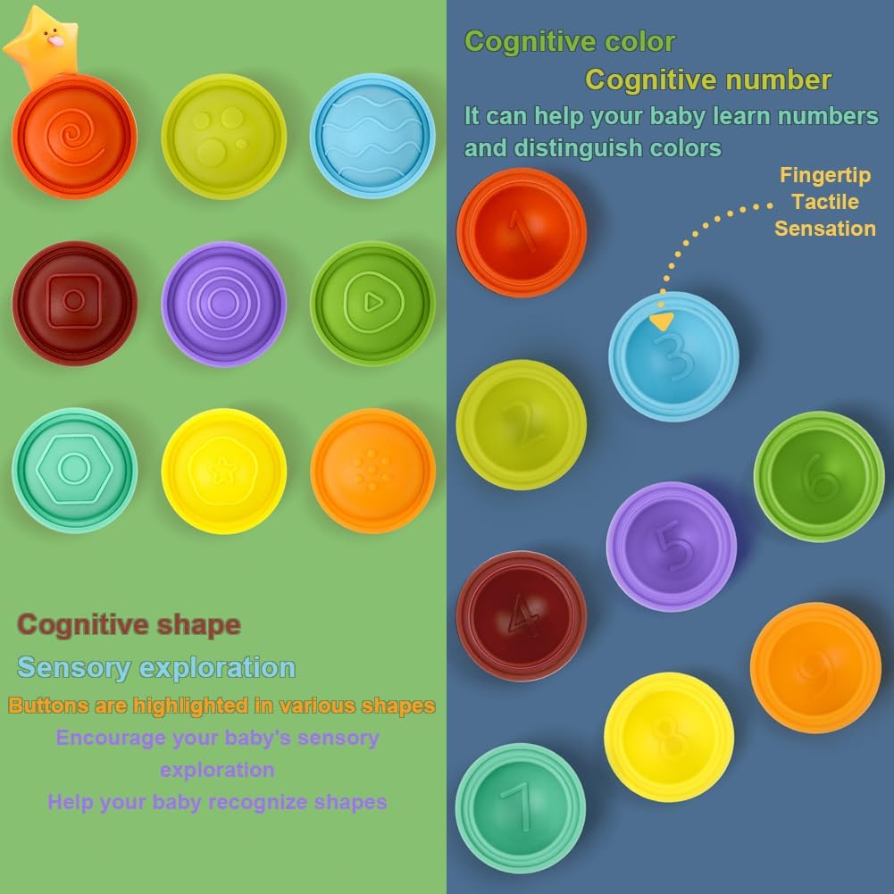 Dimple Digits Fidget Toy, Number & Shape Dimples Fidget Popper Toy, Pop Dimple Toys for Toddlers 1-3 Simple Poppers Dimple Fidget Toy Number Learning Toys