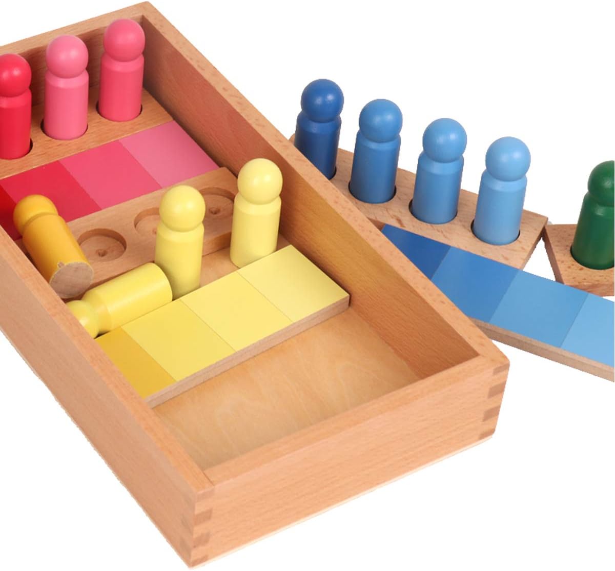 YHZAN Montessori Color Game Resemblance Sorting Task Sensorial Material Early Devlopment Toy Famlily Version