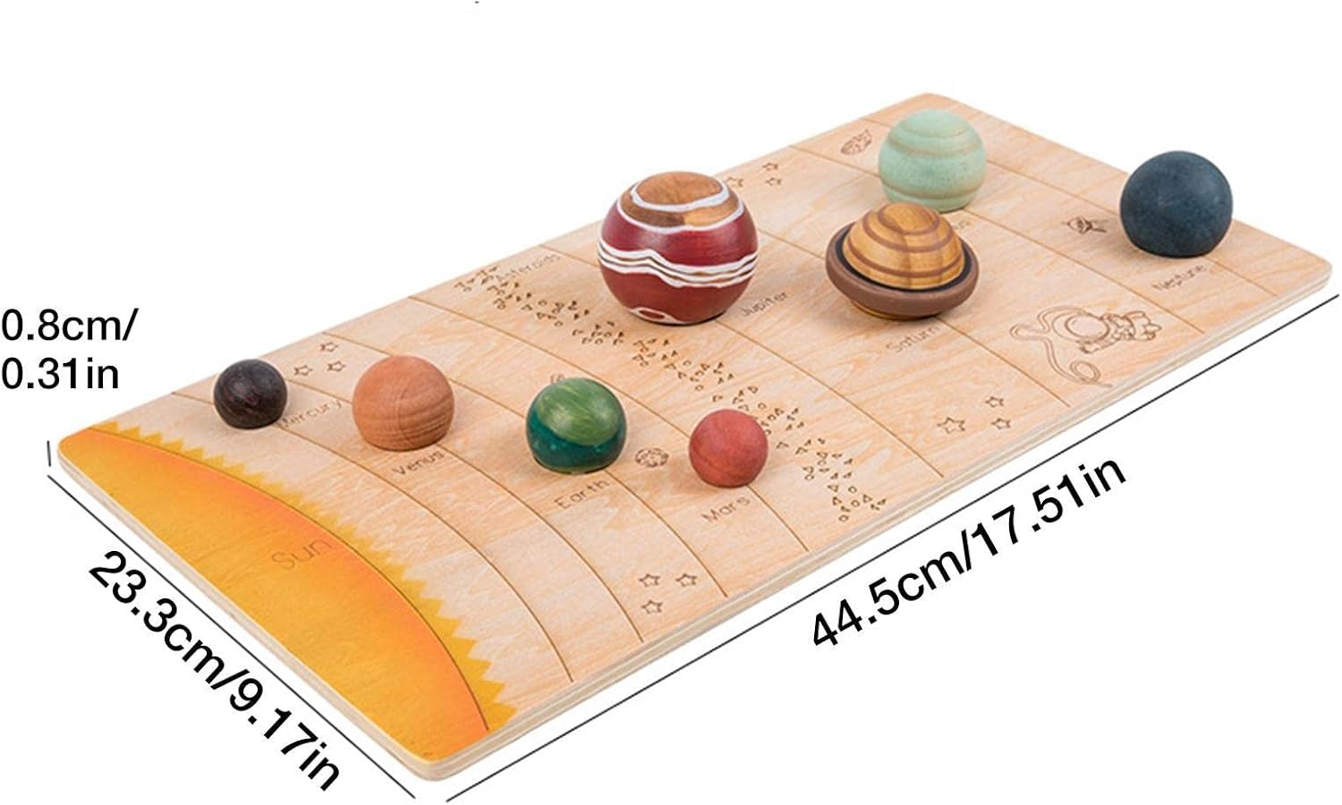 Solar System Model for Kids - Wooden Nine Planets Model Solar System | Science Astronomy Learning Toys, Planet Model Crafts Space Toys, Astronomy Planet Model Stem Toys KOT-au