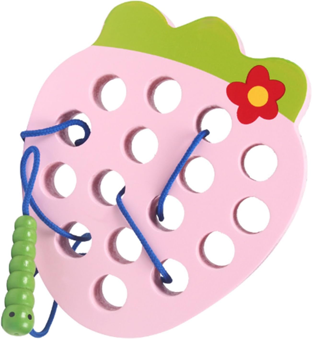 LJCM Eating Fruit, Wooden Lacing Threading Toy Promotes Exercise for 1-2 Years Old Kids (#4)