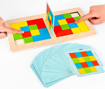 Fidtoy Colorful Rubik's Cube Battle Game for 2 Players Wooden Pattern Matching Puzzle Game