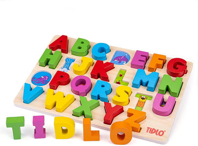 Fidtoy Wooden ABC Puzzle Board with Chunky Alphabet Letters