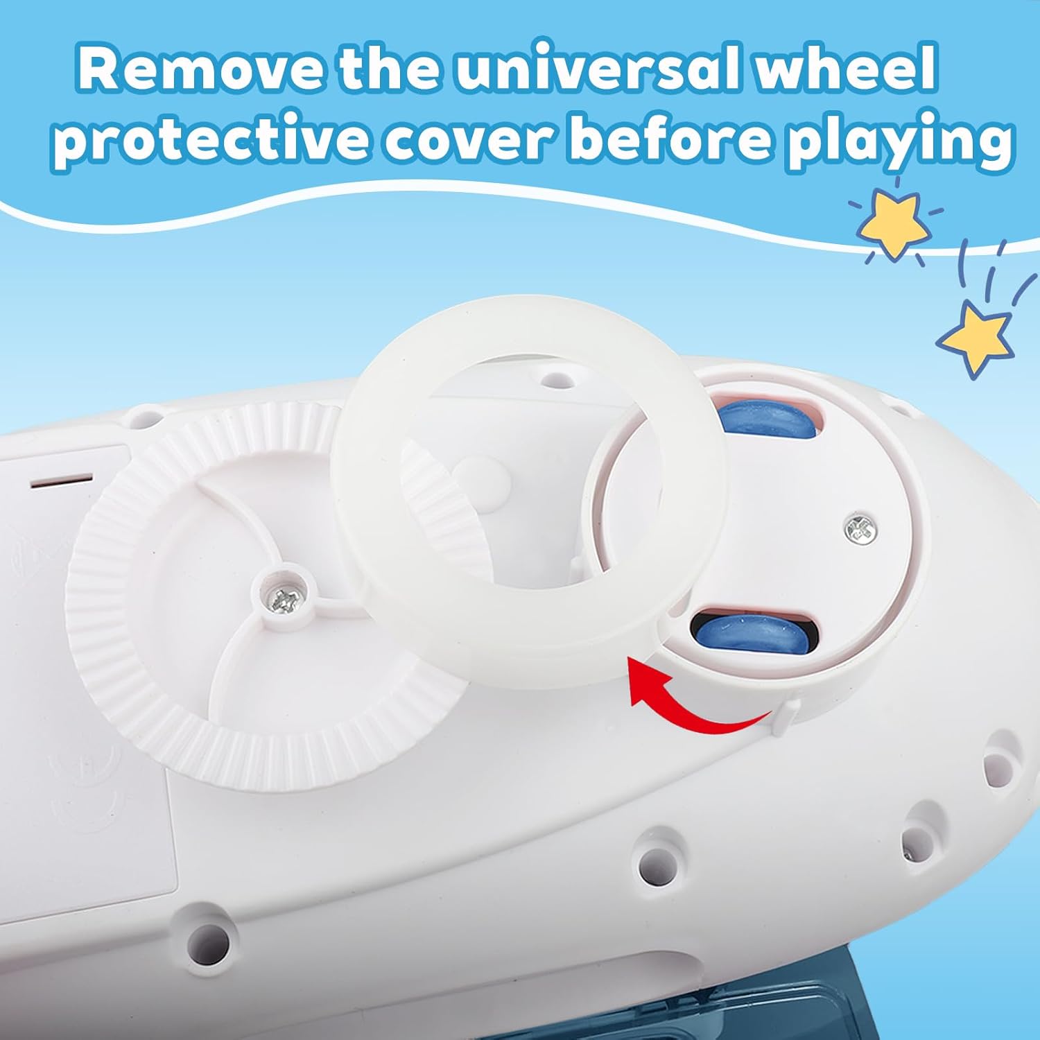 Fidtoy Musical Airplane Toy with Lights Sounds and Automatic Bump & Go Movement for Kids