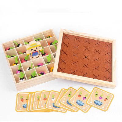 Juego de ajedrez de memoria de vegetales rábano para niños