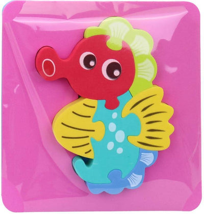 Fidtoy Soft Foam Animal Bath Puzzle Set for Toddlers – 4 Types EVA Water Play Shape Matching Learning Toy