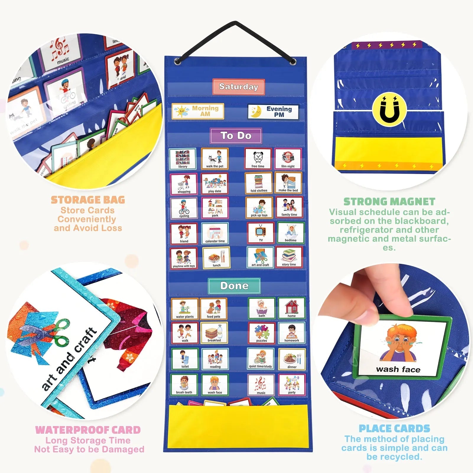 132 cartes visuelles PECS, tableau de comportement hebdomadaire pour l'autisme et le TDAH