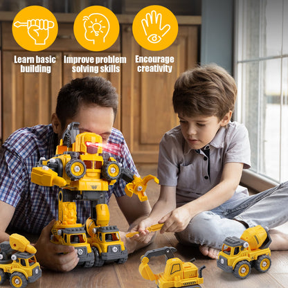 5in1 Construction Take Apart Robot Toys for Kids