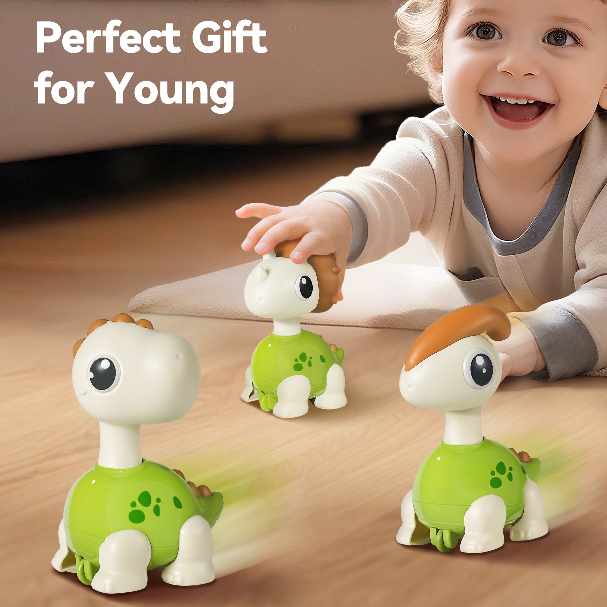 Mini Dinosaur Press to Go Car Toys for Toddlers 1-3