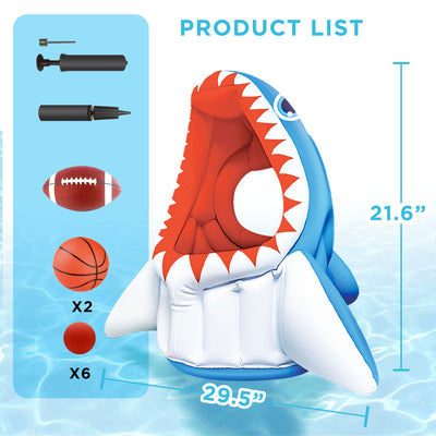 Fidtoy Shark Pool Game Inflatable 3-in-1 Summer Toy