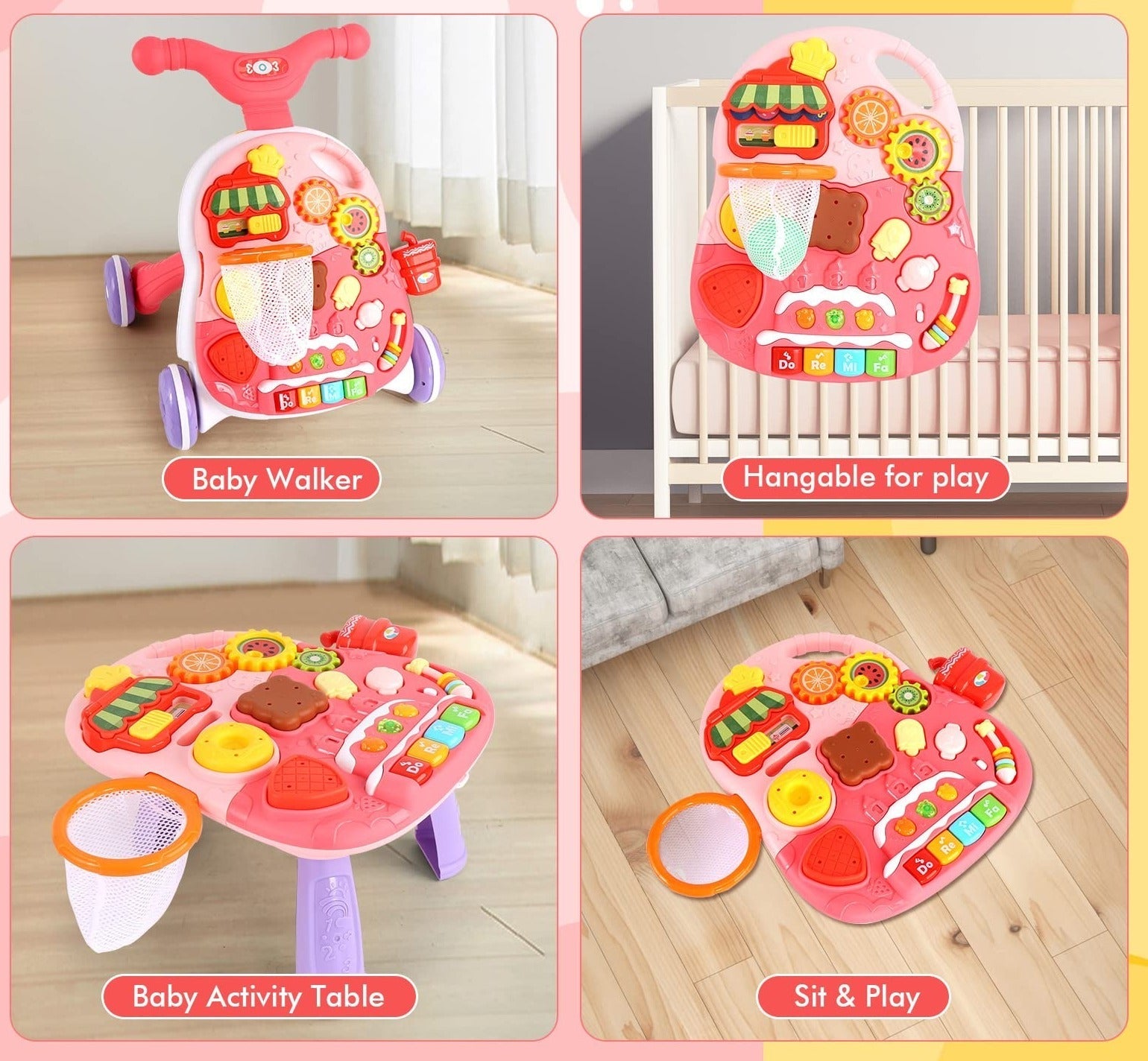 2in1 Baby Walker and Activity Table - 815