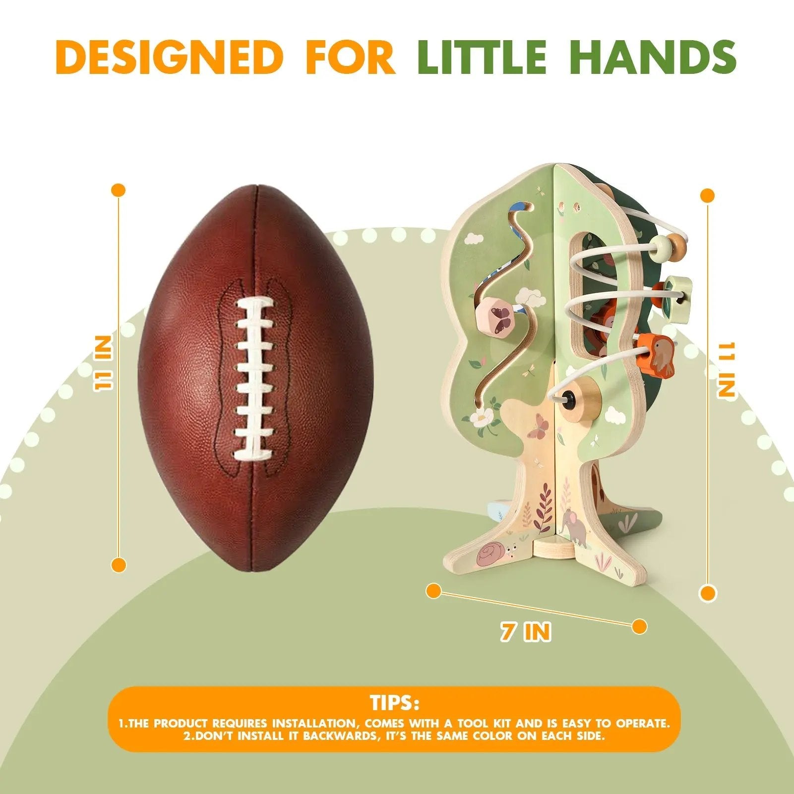 8-in-1 Tree-Themed Learning Cube for Toddlers - Montessori Educational Toy
