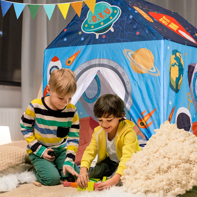Fidtoy Tienda de juegos espacial para niños, casita de juegos interior, escondite