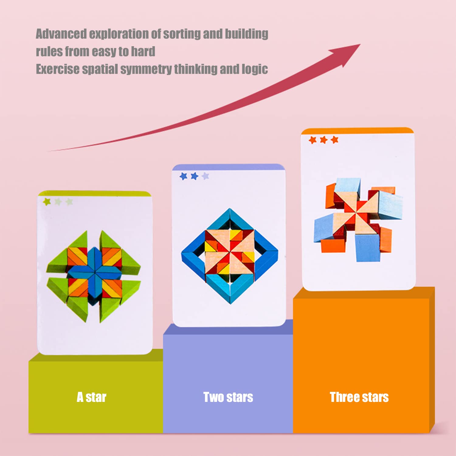 3D Wooden Geometrical Arranging Mind Puzzle Challenge - 178