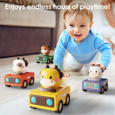 Voiture animale Fidtoy Cartoon Press to Go pour les tout-petits