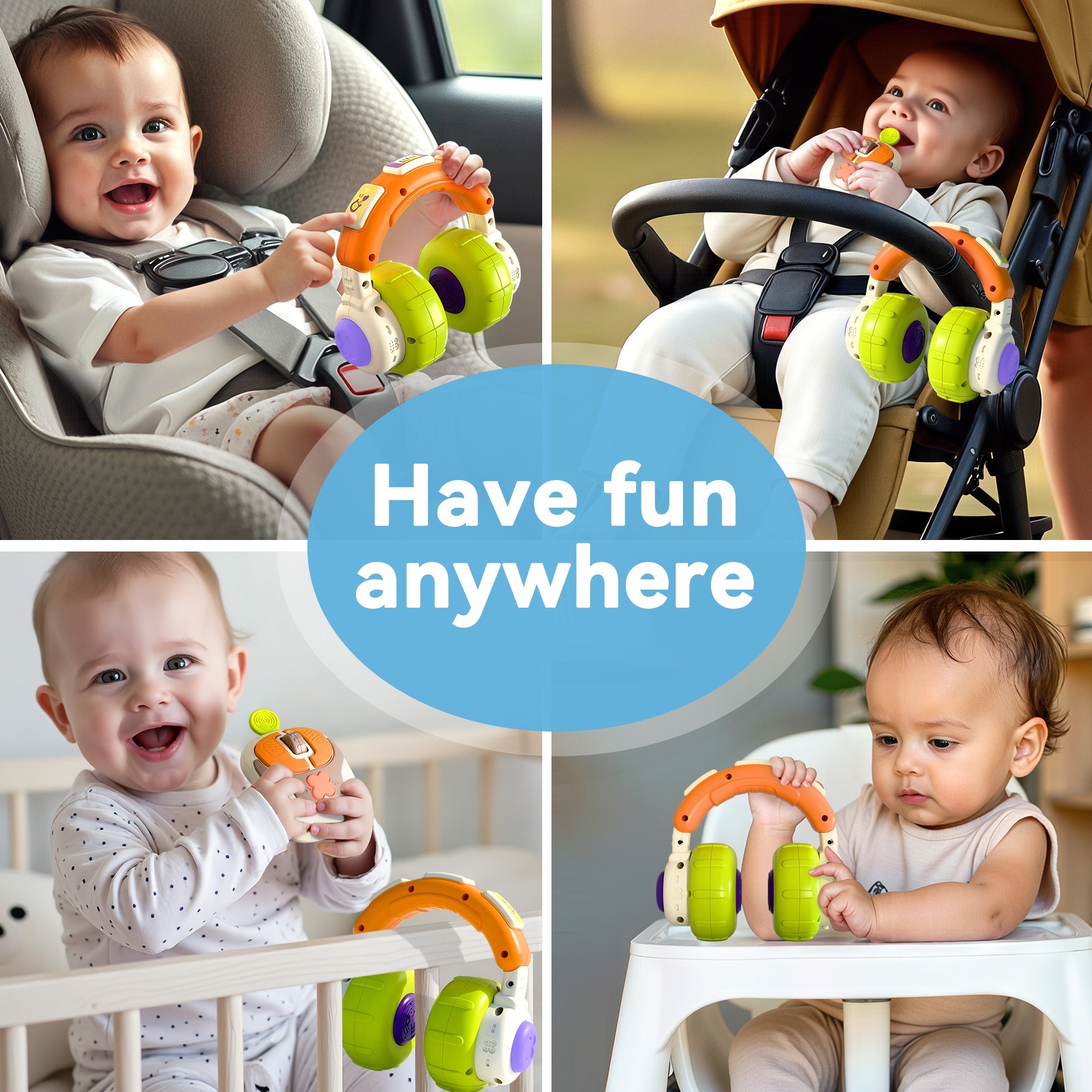 Baby Musical Toy 6-12 Month, Infant Pretend Headphone & Mouse