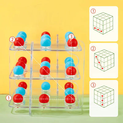 Fidtoy Juego de tres en raya 3D retorcido para niños