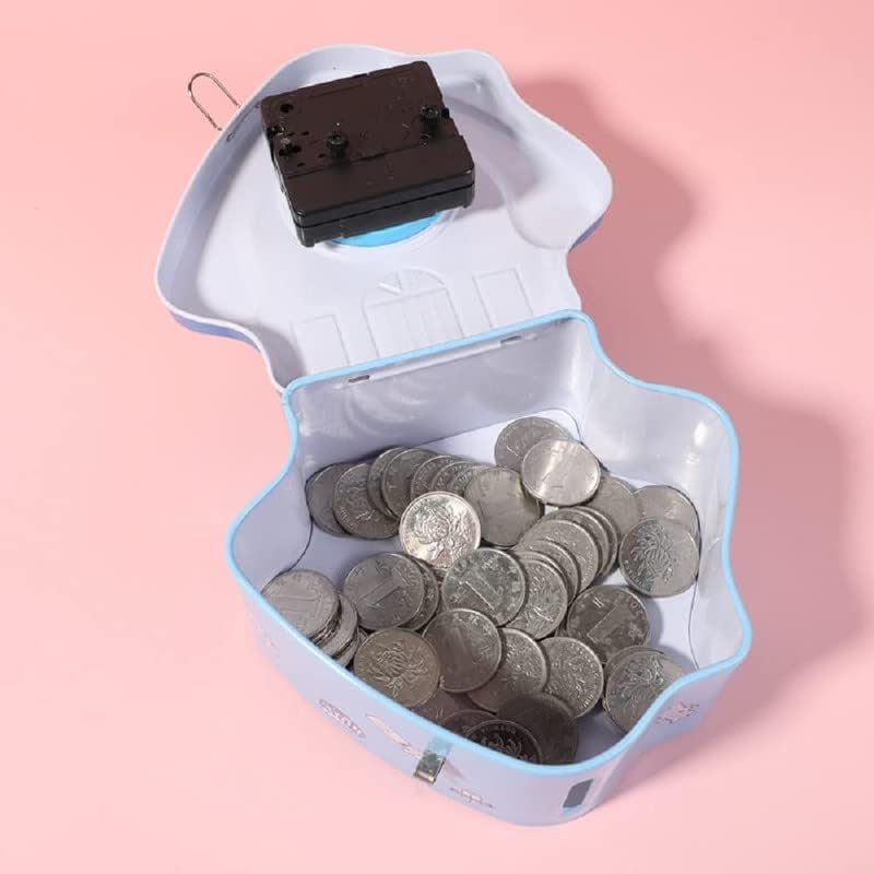 Tin Money House Bank with Clock Random Design - 722
