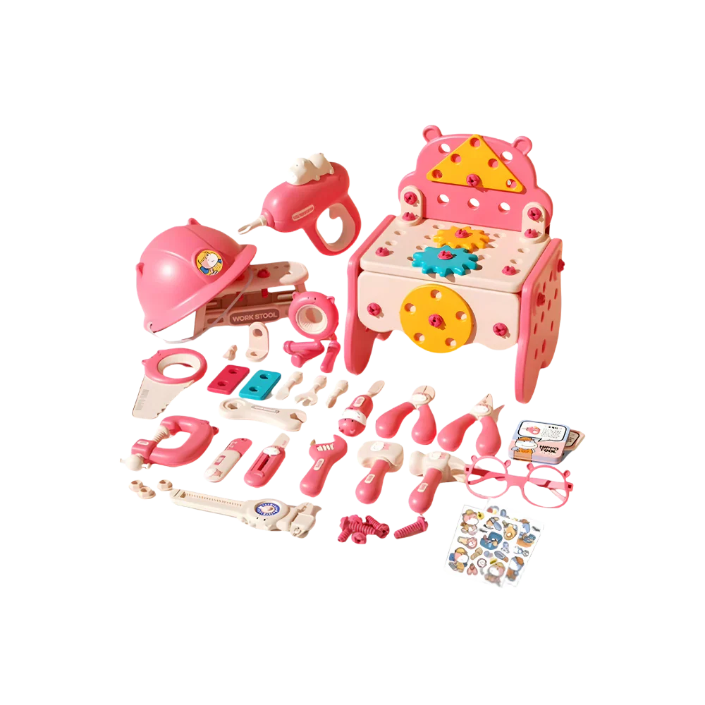 3‑in‑1 Kids Electric Drill & Screwdriver Toolbox – STEM Engineer Play Set, Educational DIY Assembly Toy