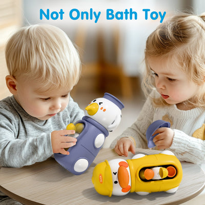 Fidtoy Lot de jouets de bain canard avec toupie aquatique