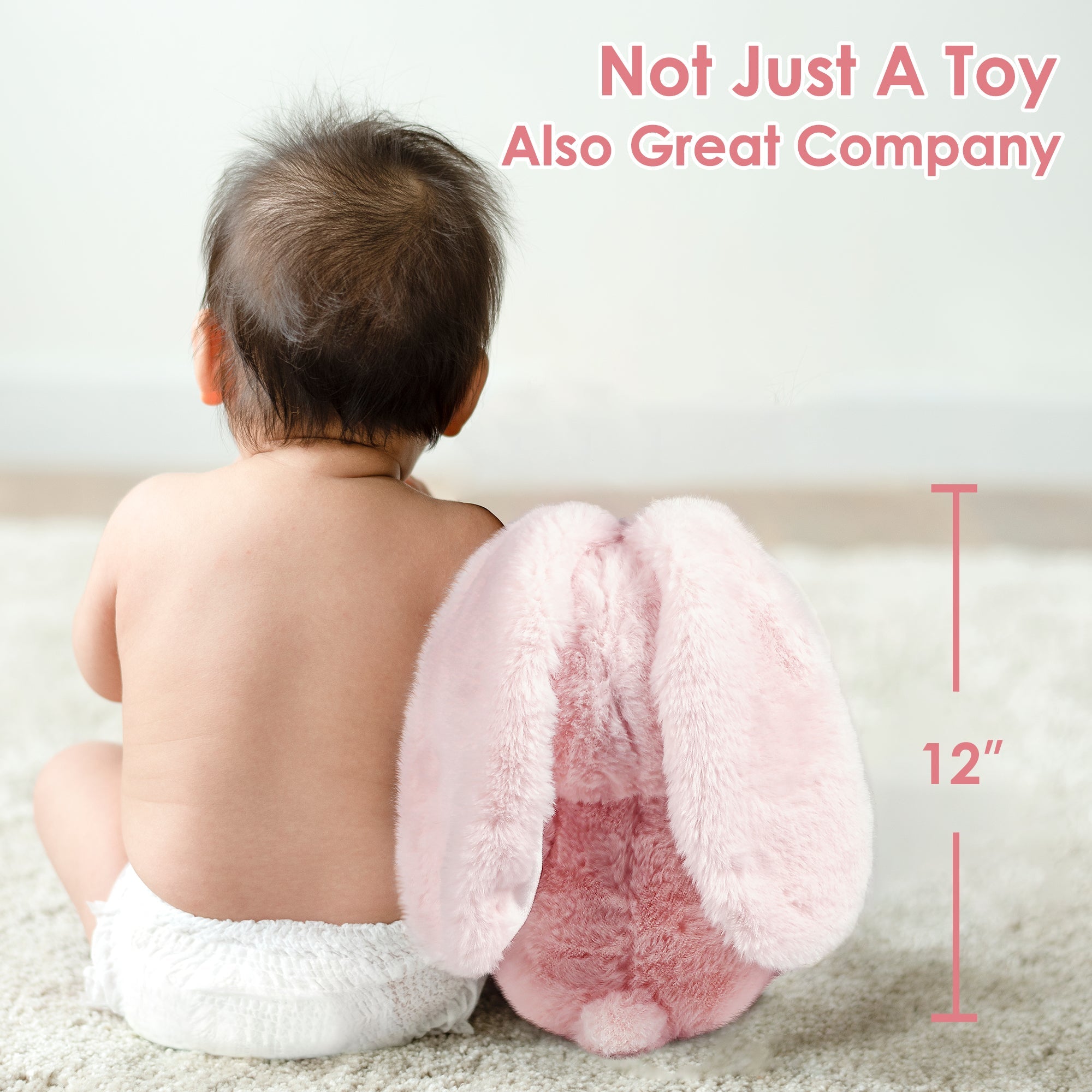 Baby Easter Bunny Stuffed Animals, 12" Soft Plush Rabbit Toy, Infant Hide Seek