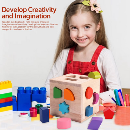 Baby Wooden Geometric Building Blocks