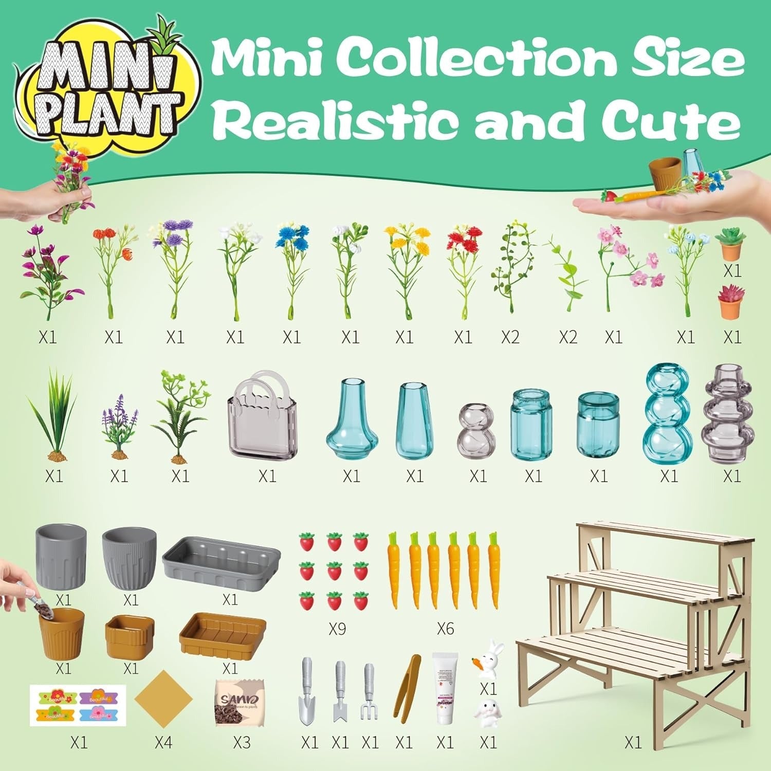 DIY Paper Flower Bouquet Craft Miniature Botanicals Collectibles Playset - 31A