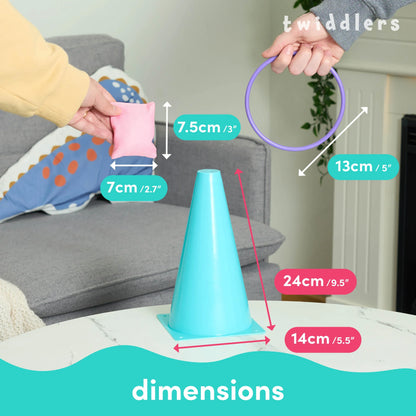 3-in-1 Kids Carnival Outdoor Game Set – Ring Toss, Bean Bag & Hoopla Party Toy for Backyard & Birthday Fun