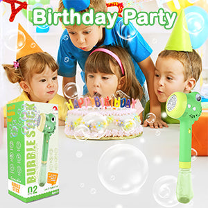 Green Crocodile Bubble Machine Portable Bubble Maker Toy Gift with Light & Music