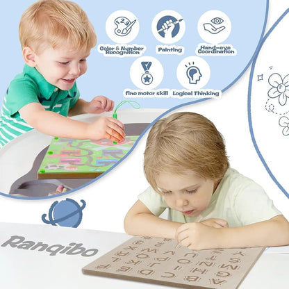 2in1 Color Magnet Maze Bead Ball and Alphanumeric Tracing Board