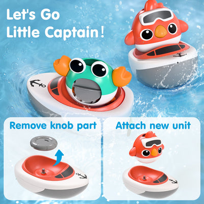 Fidtoy 5 Piece Bath Toy Set for Babies and Toddlers
