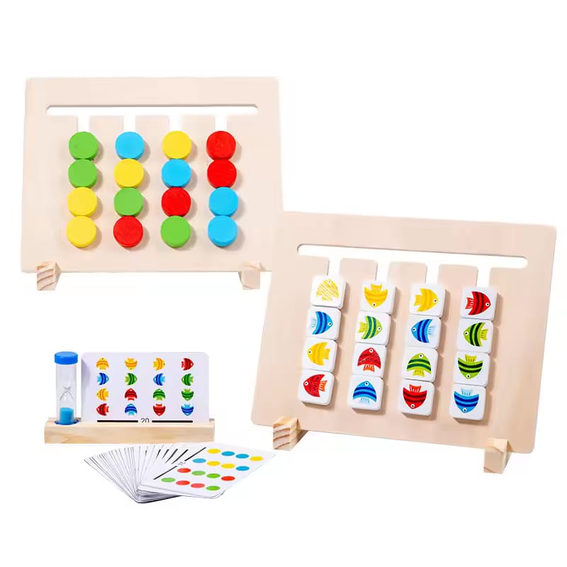 2in1 Wooden Four Color and Fish Logical Thinking Series - 685