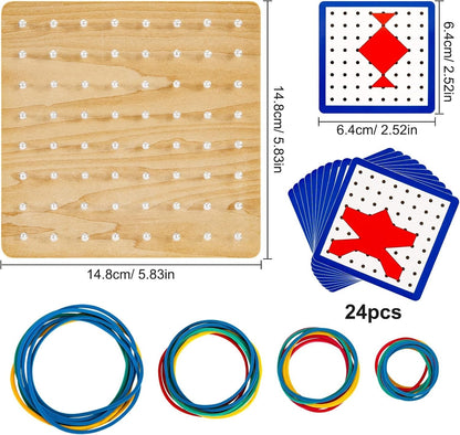 Wooden Geometry Geoboard Pattern Rubber Band Kit - 641