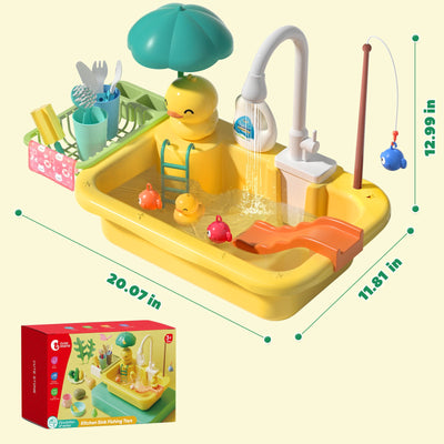 Fidtoy Évier de Cuisine Jouet pour Enfants avec Robinet d'Eau Courante