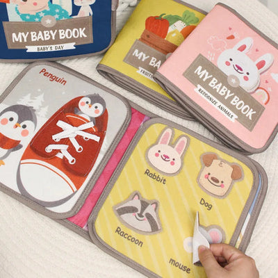 Libro Sensorial de Tela Montessori para Bebés – Juguete Interactivo Suave para el Desarrollo Temprano
