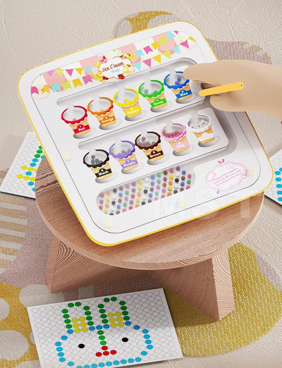 Tablero de dibujo magnético 2 en 1 con cuentas magnéticas y combinación de colores - 134