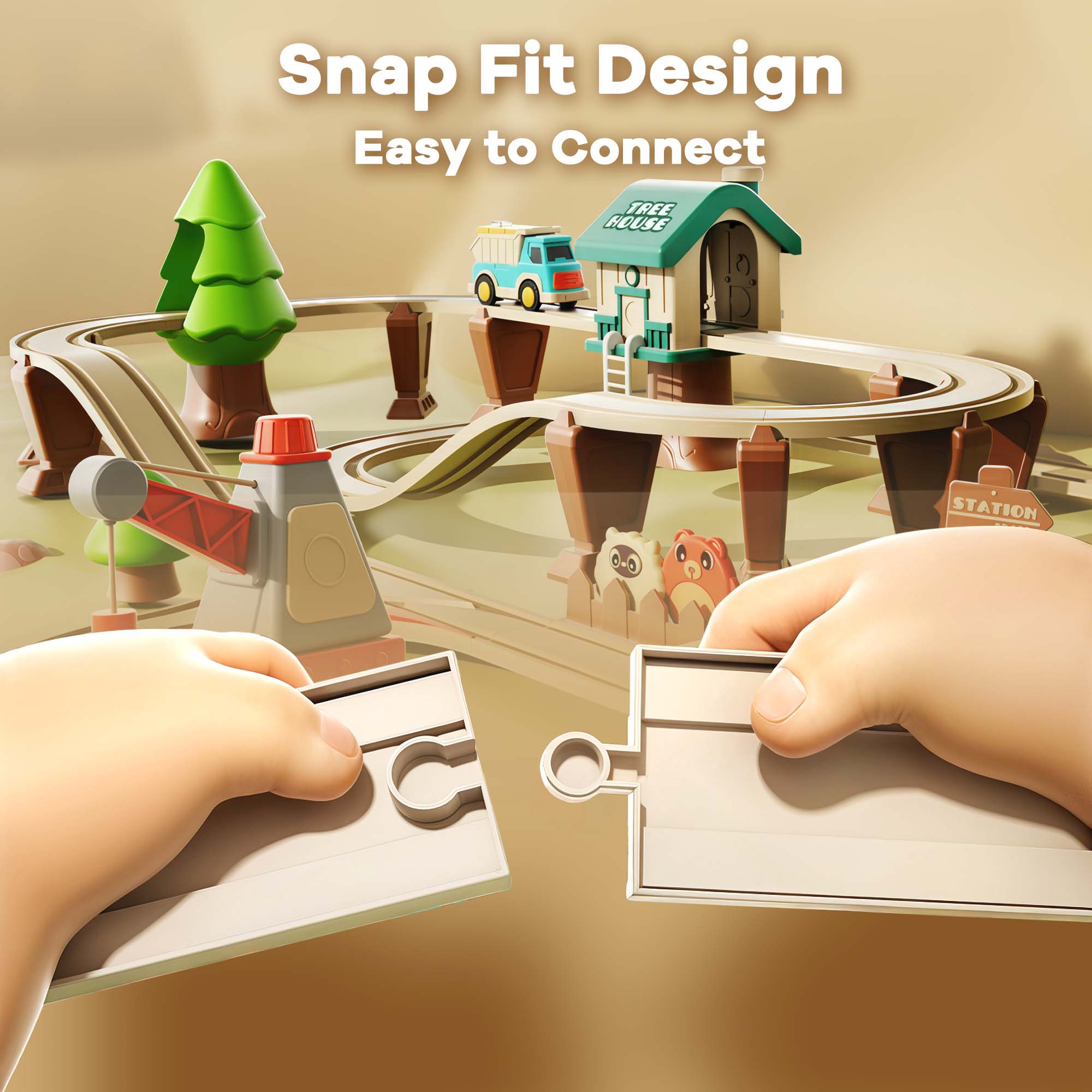 Toddler Train Set Toy with Lights & Sound for Boys Girls