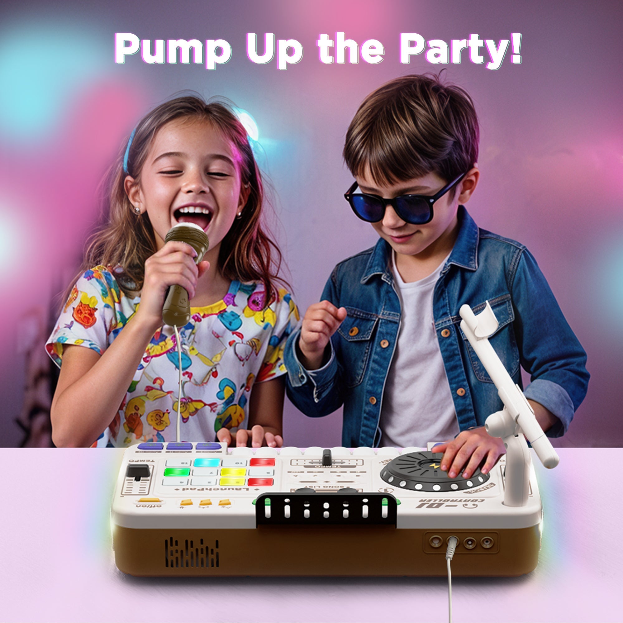 Kids DJ Mixer Toy, Toddler Musical DJ Turntable