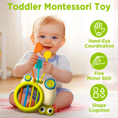 Fidtoy Juguete Clasificador de Formas de Caracol con Empuje para Bebés y Niños Pequeños