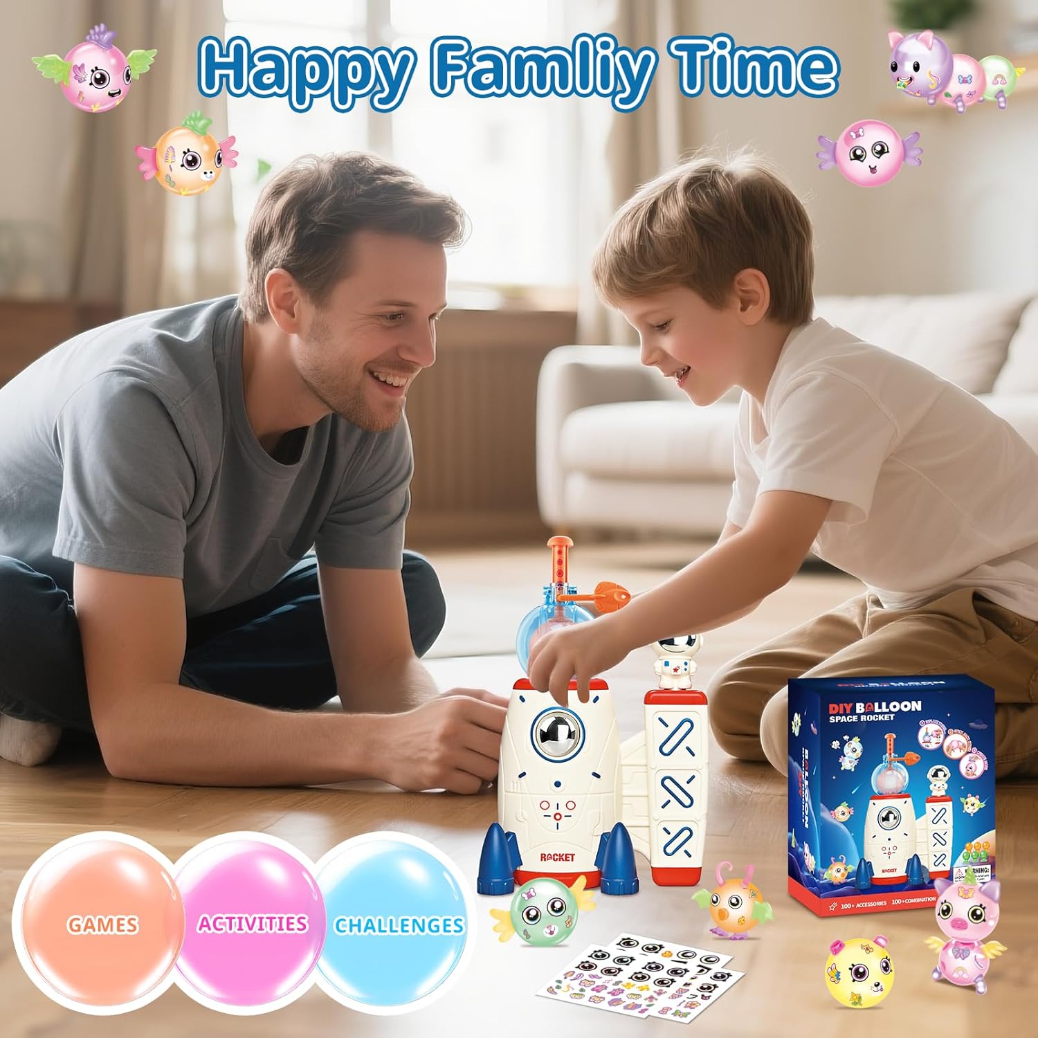 Kit de bricolage pour bulles en nano-ruban adhésif pour enfants, fabricant de fusées et de ballons, cadeau pour garçons et filles