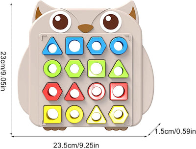 Défi Hibou Amusant : Associer les Formes aux Cartes de Modèles à Deux Joueurs - 104