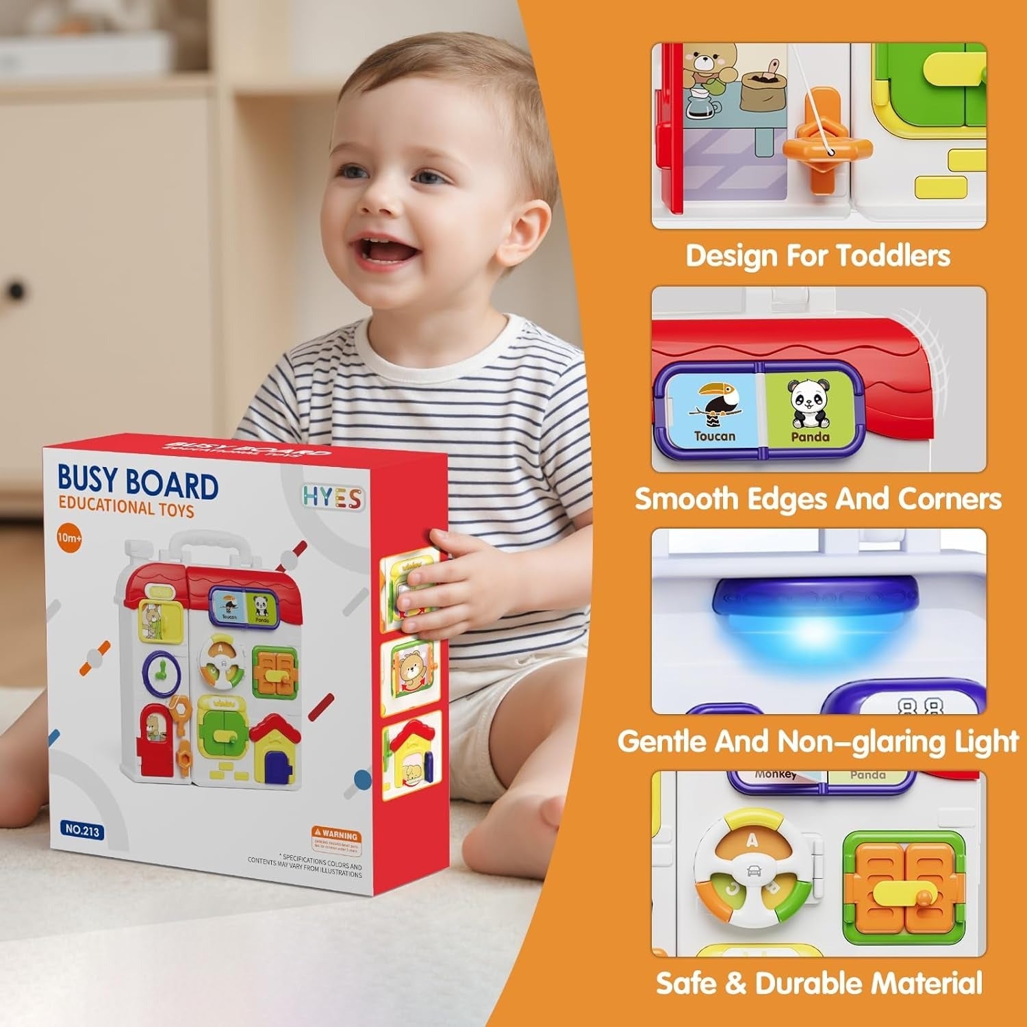 Tabla de actividades Montessori sensoriales múltiples para niños pequeños - 213