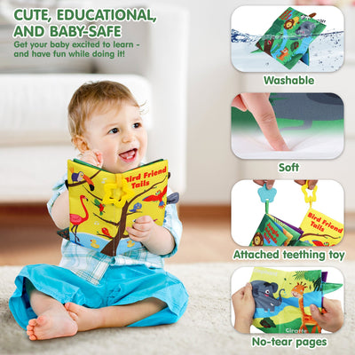 Fidtoy Crinkle Soft Baby Books Set for Newborns 0-6 Months Sensory Toy